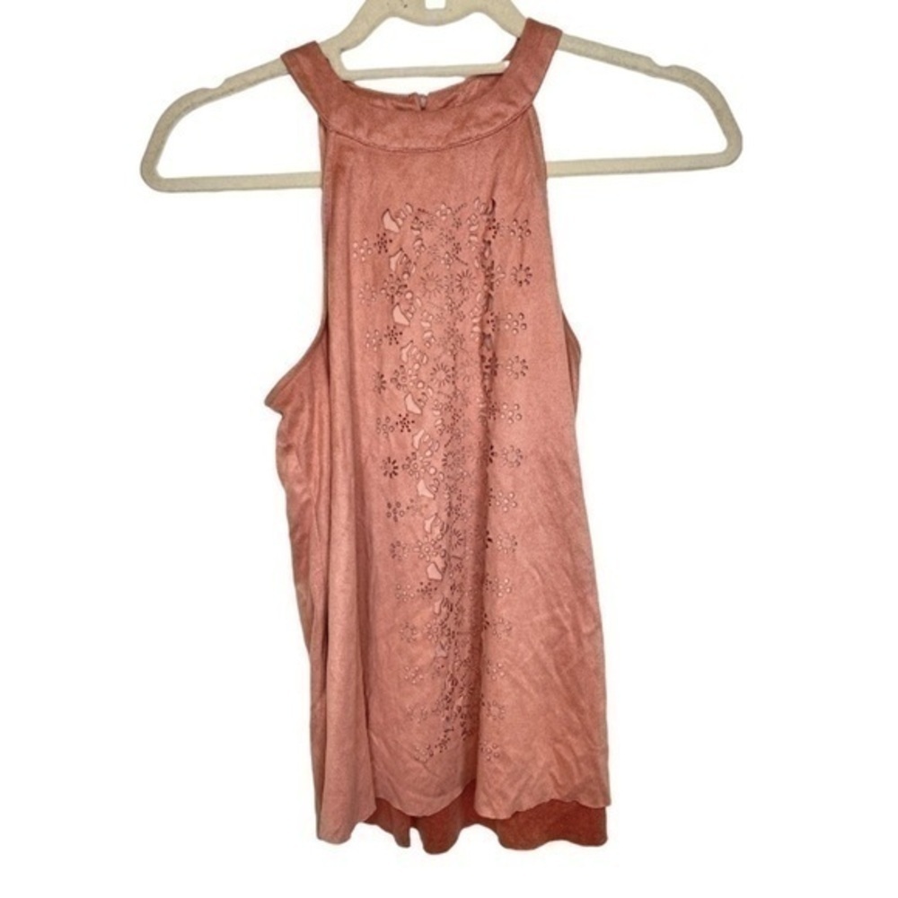 ALTAR’D State Souris Suede Soft Halter Tank Top Pink Size Medium